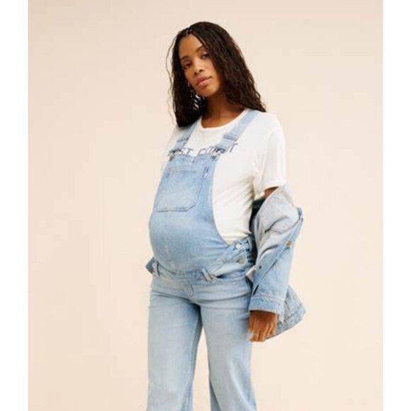 DL1961 Hepburn Maternity Overalls Women's Size XL Light Wash Blue - Picture 1 of 8